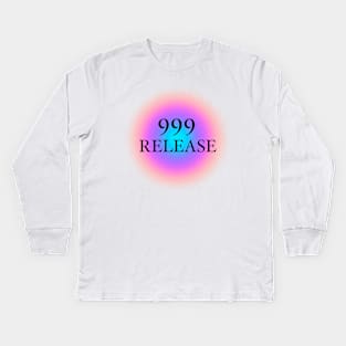 999 Angel Numbers Release Glowing Aura Kids Long Sleeve T-Shirt